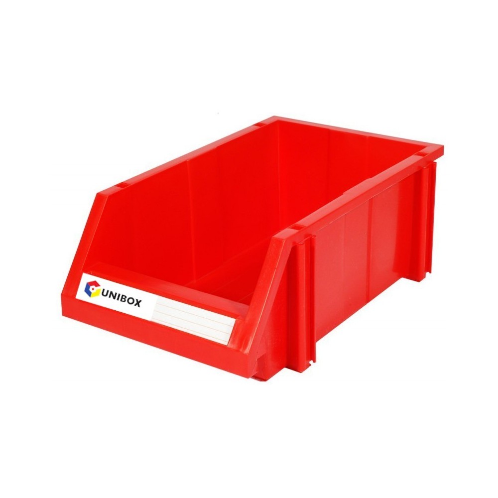 Skrzynka magazynowa UNIBOX czerwona z wspornikami