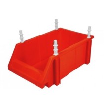 Skrzynka magazynowa UNIBOX czerwona z wspornikami