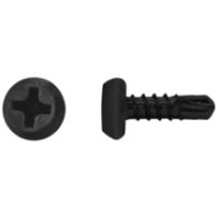 Blachowkręt samowiercący z łbem walcowym płaskim fosfatowany