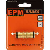 Łącznik dwójnik mosiężny BRASS