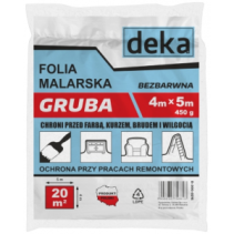 Folia malarska GRUBA DEKA 4x5 m LDPE czarna lub bezbarwna