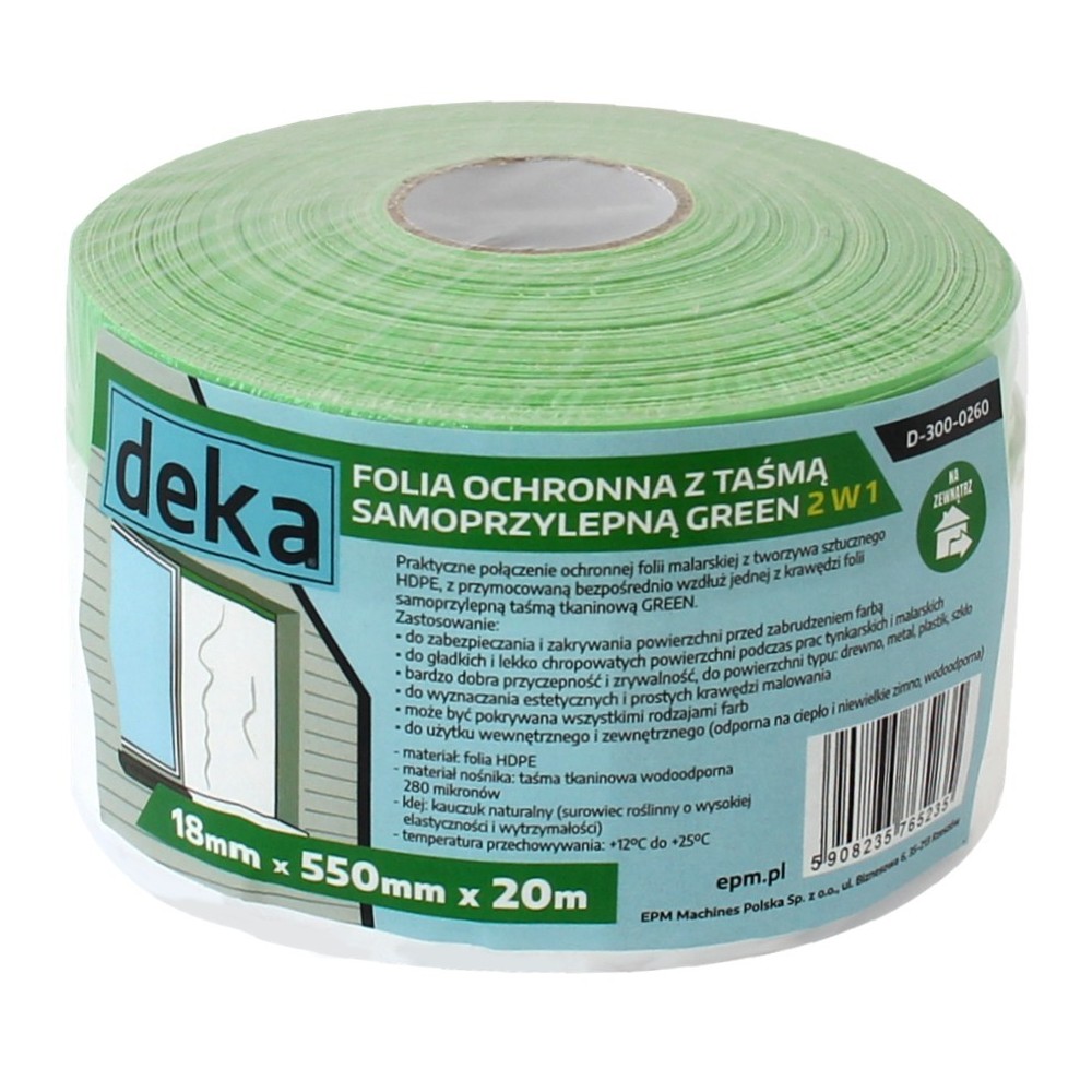 Folia ochronna z taśmą samoprzylepną GREEN 2w1 DEKA