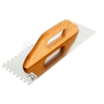 Paca nierdzewna z drewnianym uchwytem zębata